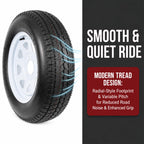 eCustomrim 2 Pack Trailer Tire Assembly ST205/75D15 Load C 5 Lug White