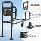 Bed Rails for Elderly Adults Safety, ASTM Tested 400 LBS Bed Assist Rail with Side Assist Handle, Ergonomic Foam Grip, Bed Cane for Seniors