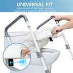 Raised Toilet Seat with Handles for Seniors, 5-inch Rise