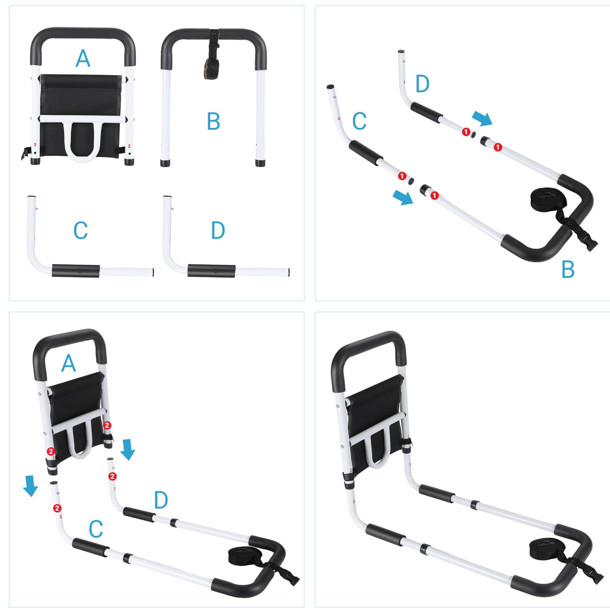 Bed Rails for Elderly Adults Safety with Bedside Storage Pocket
