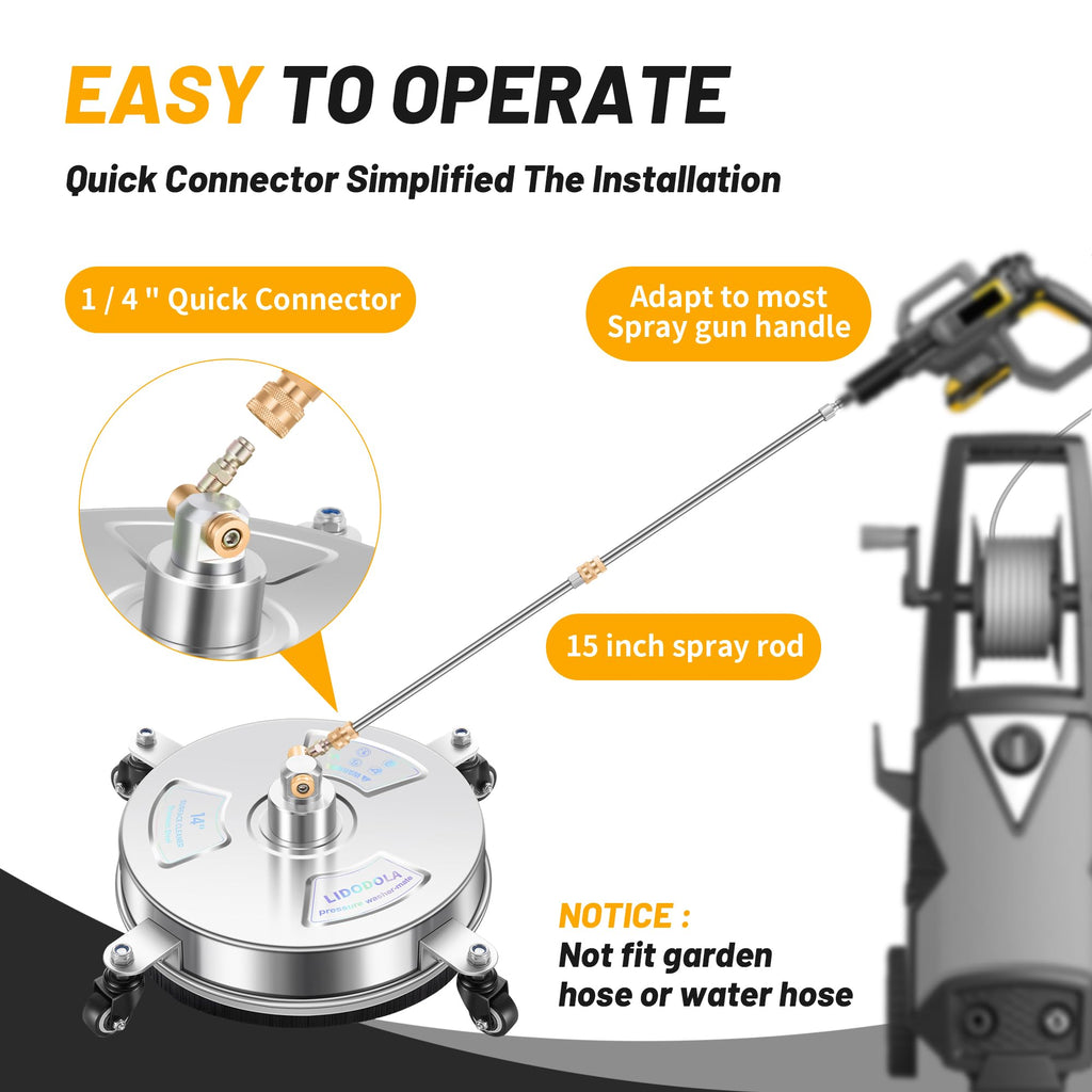 14'' Pressure Washer Surface Cleaner, Power Washer Accessory