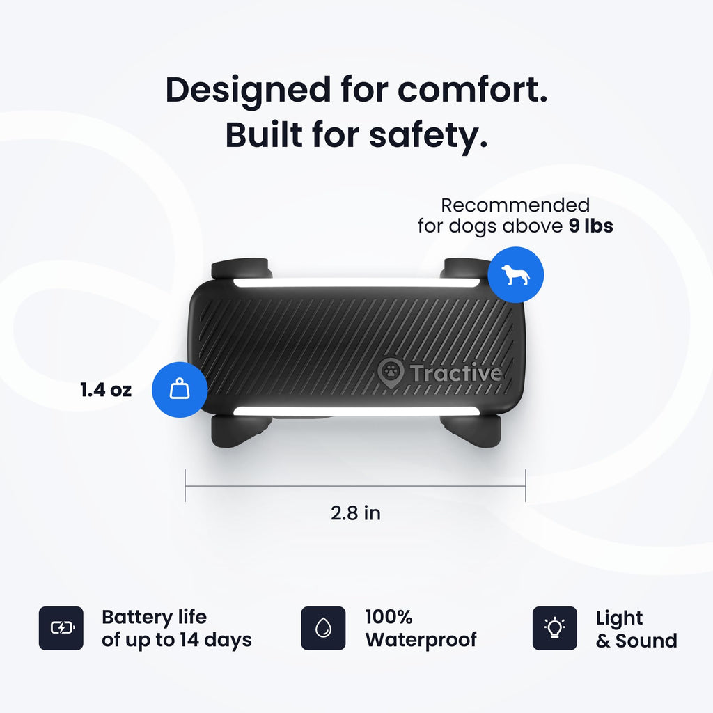 Tractive Smart Dog GPS Tracker | Live Pet Tracker with Virtual Fence | Vital Signs Monitoring of Heart & Respiratory Rate | Bark Monitoring | Dog