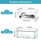 Vtopmart 2 Pack Large Clear Stackable Plastic Storage Drawers for Closet