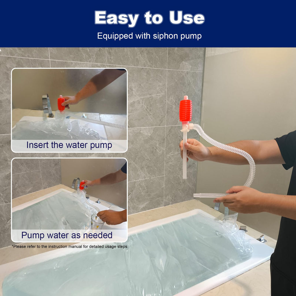 Godwolf Bathtub Drinking Water Bladder, Emergency Water Storage Bladder 100 Gallon, Food-Grade Tub Water Storage Bag BPA Free, Disaster and Hurricane