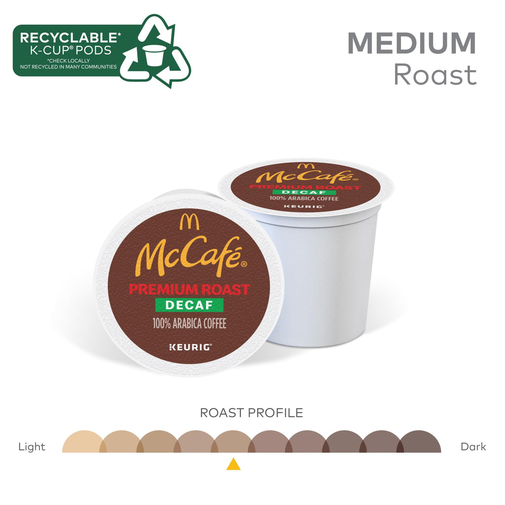 McCafe Premium Roast Decaf Coffee, K-Cup Pods, 96 Count