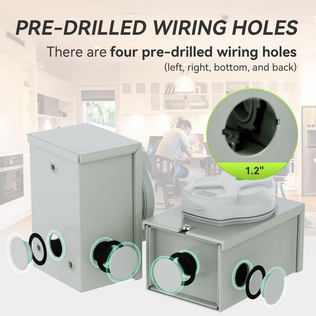 RVMATE Pre-Drilling 50 Amp Generator Inlet Box, NEMA SS2-50P Inlet Box