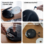 Coby Portable CD Player, 60 Second Anti Skip, FM Radio, CD Player for Car