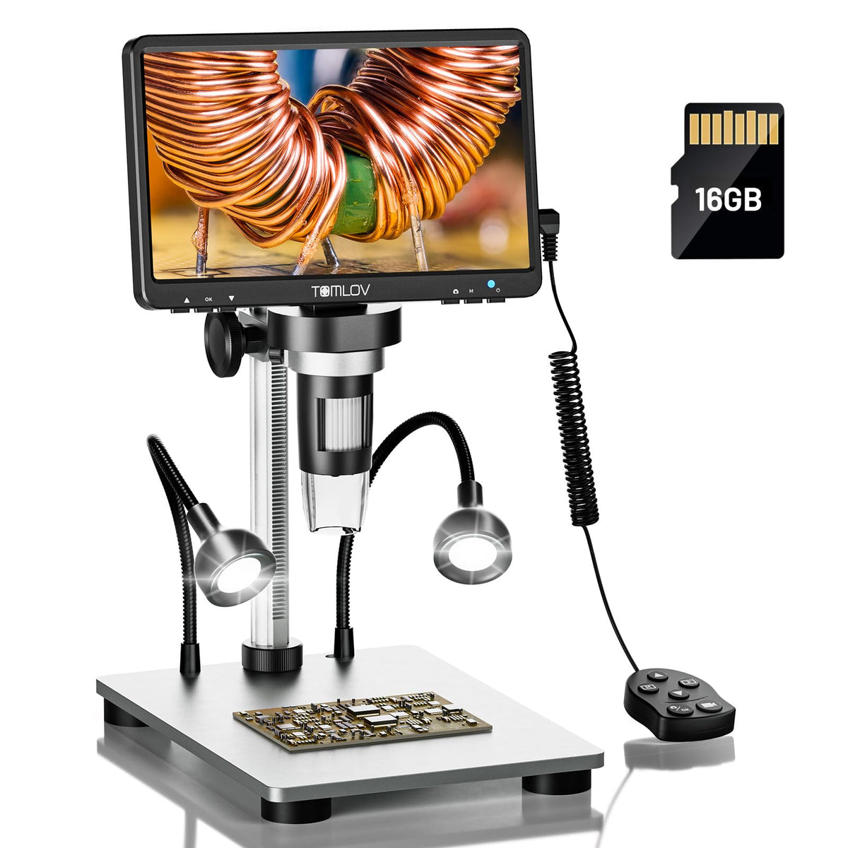 TOMLOV DM9 7" Digital Coin Microscope 1200X, Soldering Scope for Adults