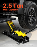 VEVOR 2.5 Ton Low Profile Heavy-Duty Steel Racing Floor Jack