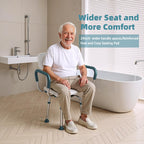 Swivel Shower Chair with Arms and Back, Heavy Duty Shower Seat for Inside Shower Stall and Bathtub, Height Adjustable Safety Bath Seat for Elderly