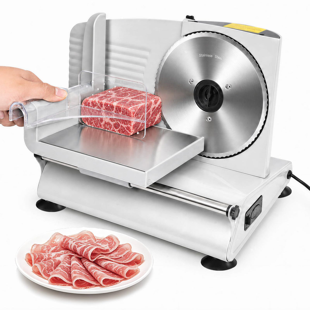 200W Meat Slicer Machine for Home, Electric Food Deli Slicer