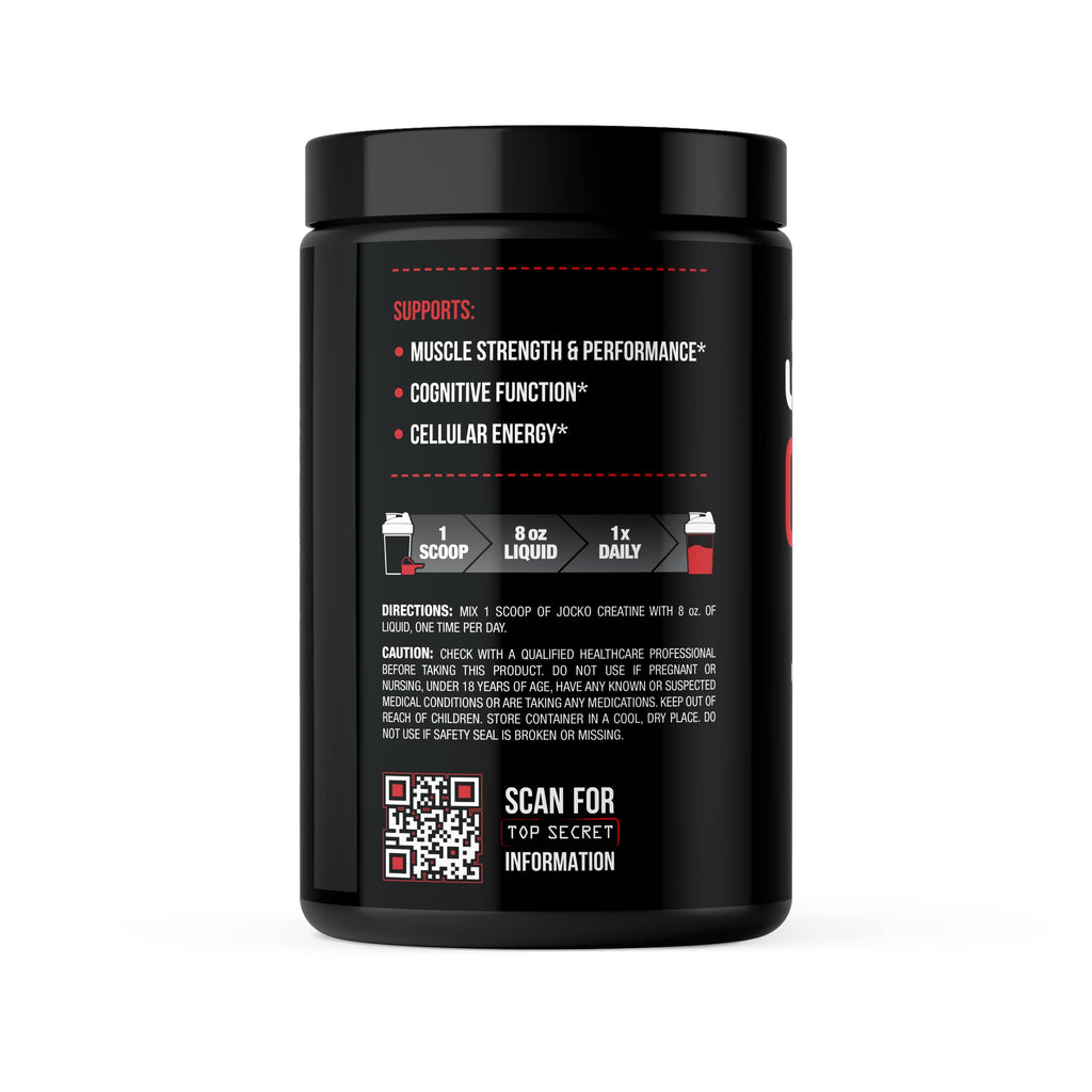 Jocko Fuel Creatine Monohydrate Powder, Unflavored, 454g | 90 Serving