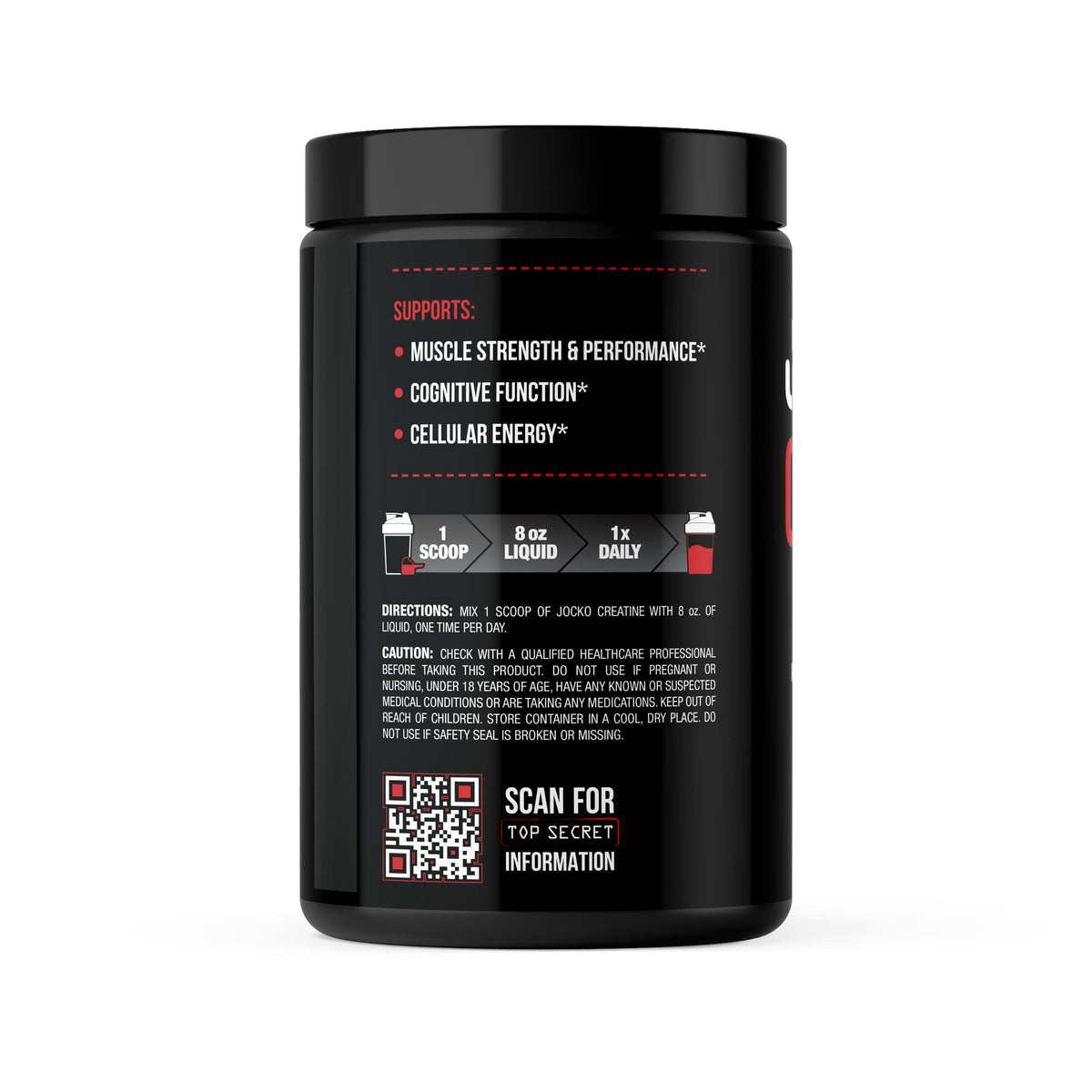 Jocko Fuel Creatine Monohydrate Powder, Unflavored, 454g | 90 Serving