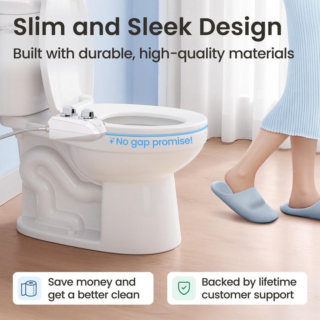 LUXE Bidet NEO 185 PLUS - Patented Bidet Attachment for Toilet, Rose Gold