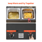 VEVOR Outdoor Propane Deep Fryer, Double Burners Commercial Fryer, 16 Qt Stainless Steel Cooker with Removable Baskets & Lids & Tanks, Oil Fryer Cart