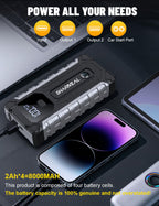 Sharmeal Car Jump Starter 7000A, Jump Starter Battery Pack for All Gas and 12.0L Diesel, 12V Portable Jump Box with LED Light