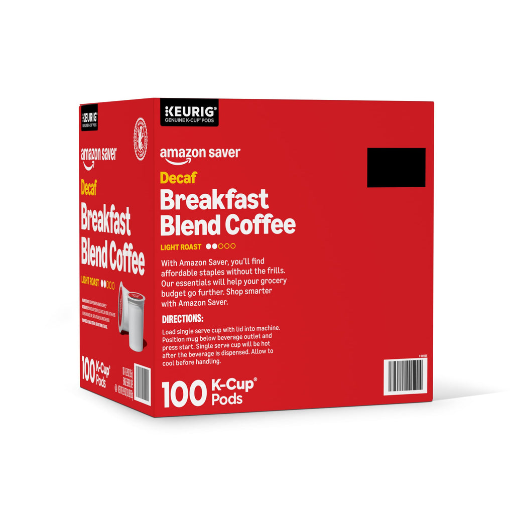 Saver, Decaf Breakfast Blend Coffee Single Serve Cups, Light Roast, 29.9 Oz, 100 Ct (Previously Happy Belly)