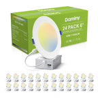 DAMINY 24 Pack 6 Inch LED Recessed Lighting, Canless Wafer Downlight