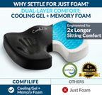 ComfiLife Doctor Recommended Seat Cushion - Premium Gel & Memory Foam Office Chair, Car Seat, Lifting Cushion - Chair Cushions for Back & Sciatica