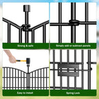 10 Panel No Dig Decorative Garden Fence with Gate 32"H x 23.6'L Dog Barrier