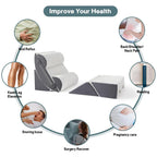 6pcs Orthopedic Bed Wedge Pillow Set for Sleeping, Post Surgery Foam for Body, Back and Leg Pain Relief Comfortable & Adjustable Support Pillows-Anti