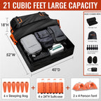 Car Rooftop Cargo Carrier Bag, 21 Cubic Feet 100% Waterproof Heavy Duty 840D Car Roof Bag for All Vehicle with/Without Racks - Anti-Slip Mat, 6 Door