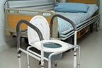 Vaunn Medical Adjustable Toilet Safety Rail for Seniors, Foldable Toilet Safety Frame for Elderly Adults, Bathroom Grab Bar Handle, Toilet Handle for