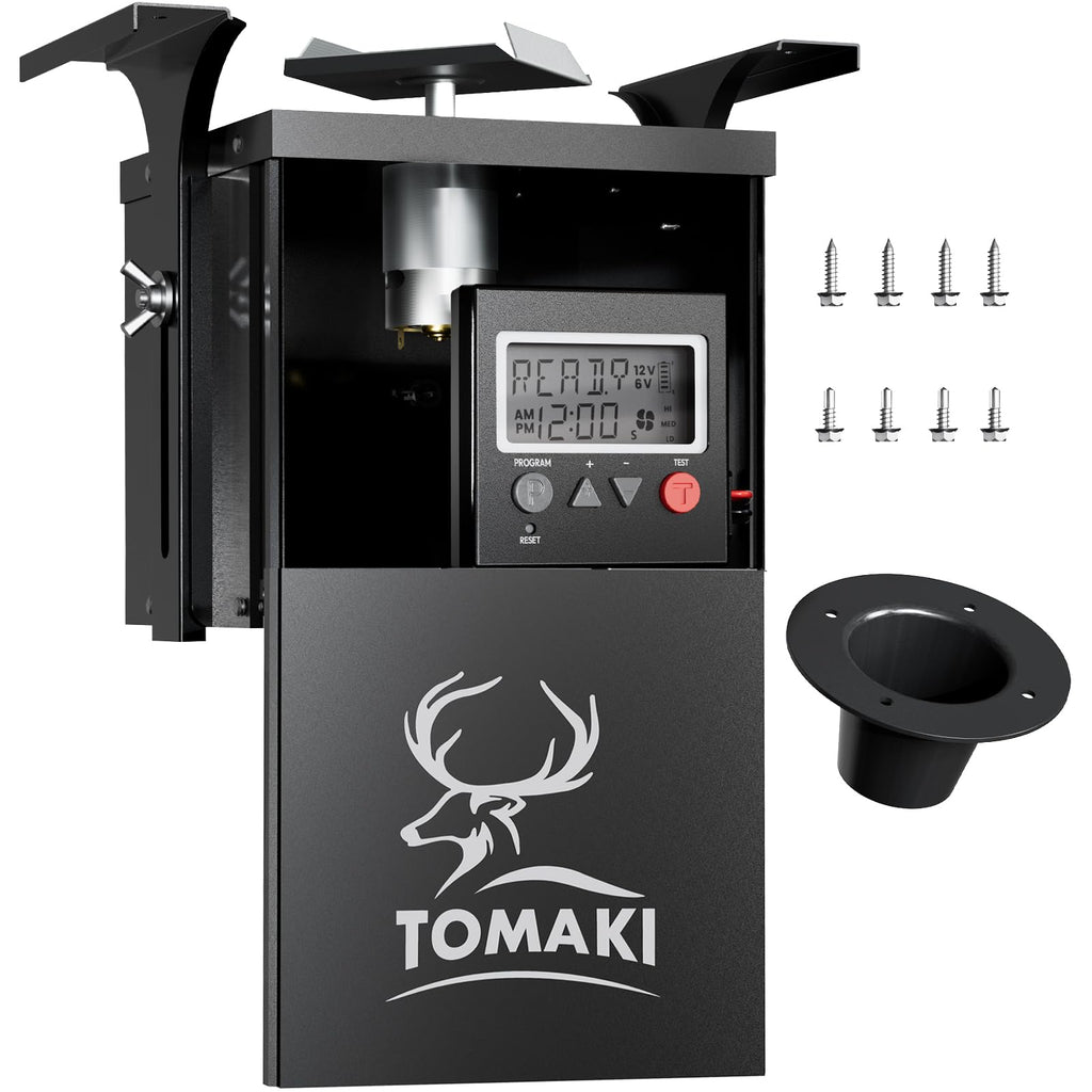 6V Deer Feeder Kit, Motor and Timer Metal Kit, Digital Game FeederTimer, Mounting Bracket Included, Up to 8 Feed Time, Easy to Install, Weatherproof
