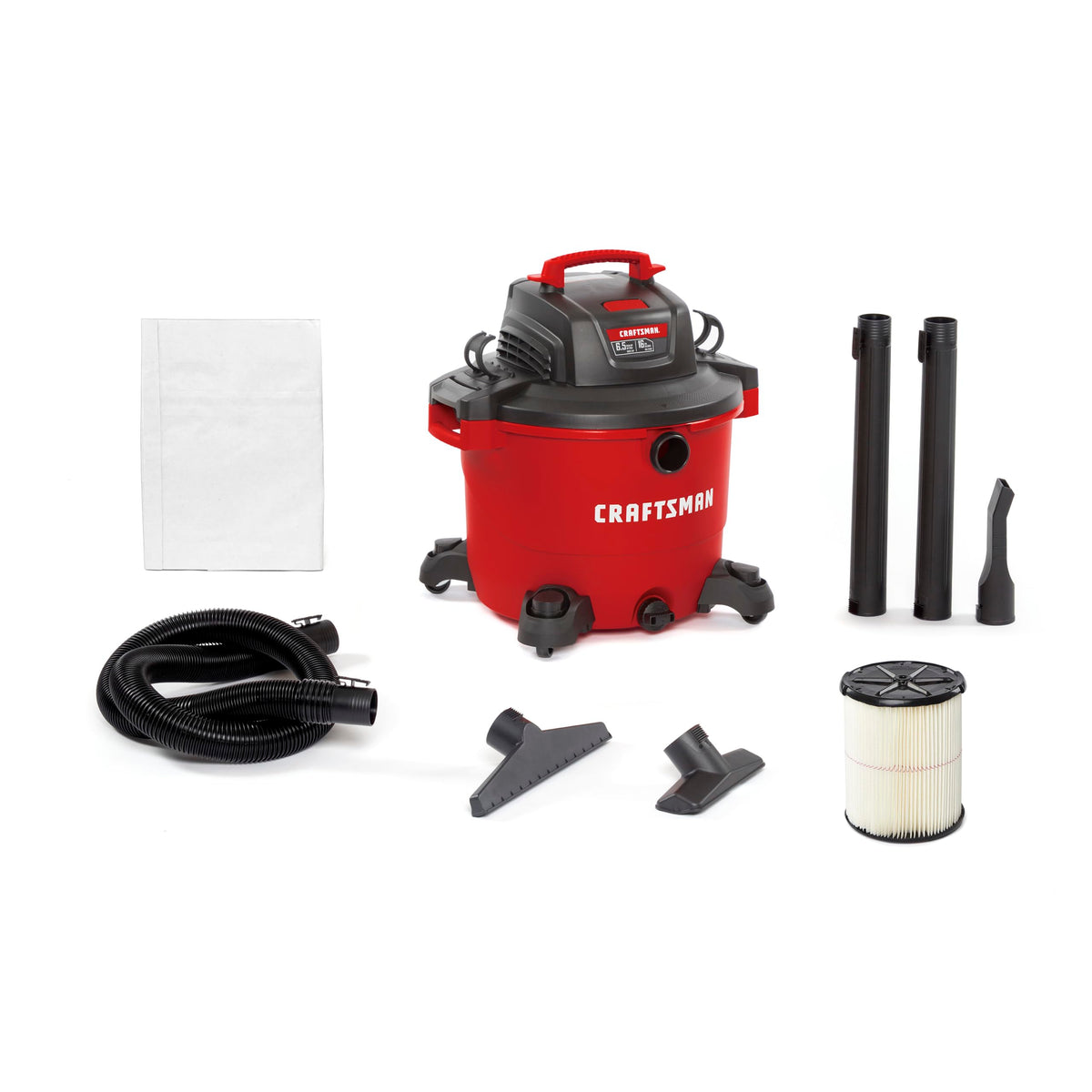 CRAFTSMAN CMXEVBE17595 16 Gallon 6.5 Peak HP Wet Dry Shop Vacuum