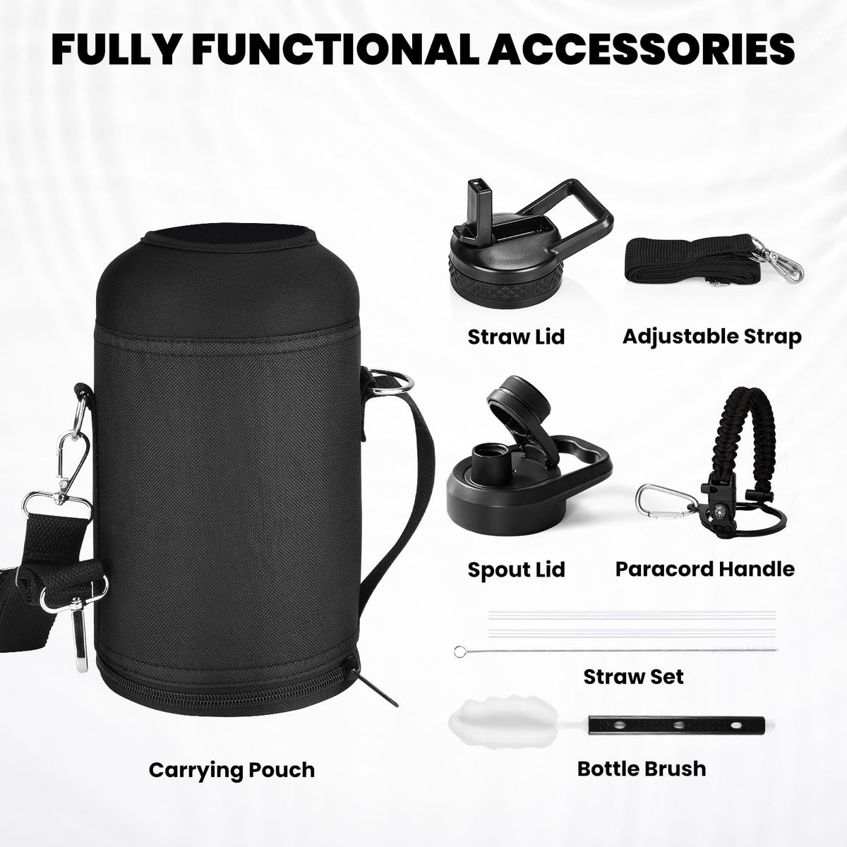 RAYMYLO Insulated Water Bottle 64 oz, Triple Wall Vacuum Stainless Steel