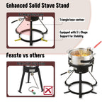 Feasto 10 Qt Outdoor Propane Gas Fish Fryer Pot Kit with Strainer Basket