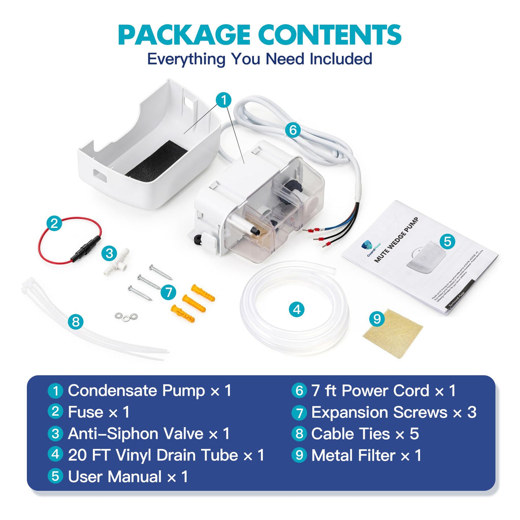 Compact Mini Split Condensate Pump, Ultra Quiet