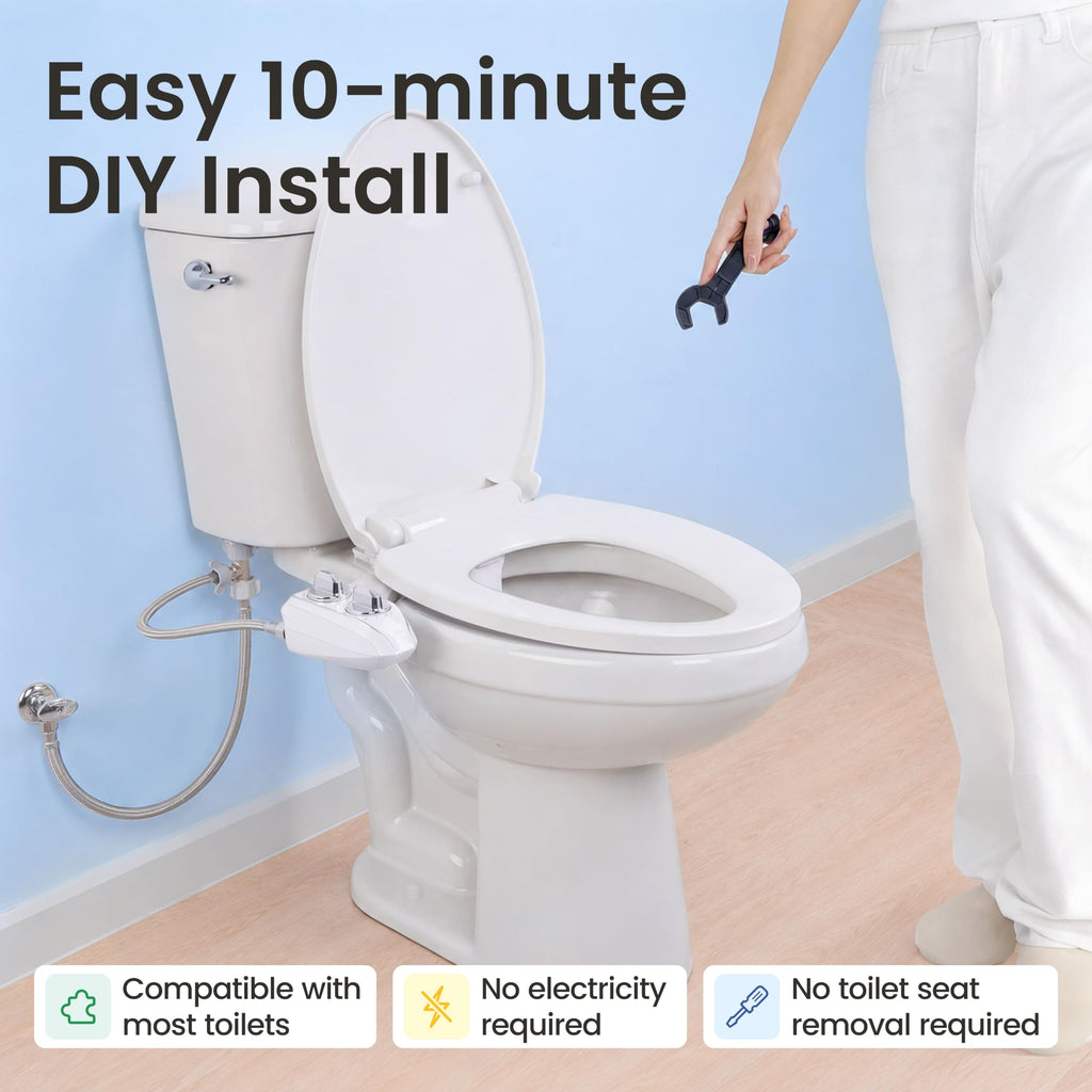 LUXE Bidet NEO 185 PLUS - Patented Bidet Attachment for Toilet, Rose Gold