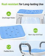 Wide Shower Chair for Inside Shower, Stable Bracing Design, 400 lbs