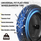 TICONN 4.80/4.00-8 Tire, 14.5" Flat Free Wheelbarrow Tire and Wheel
