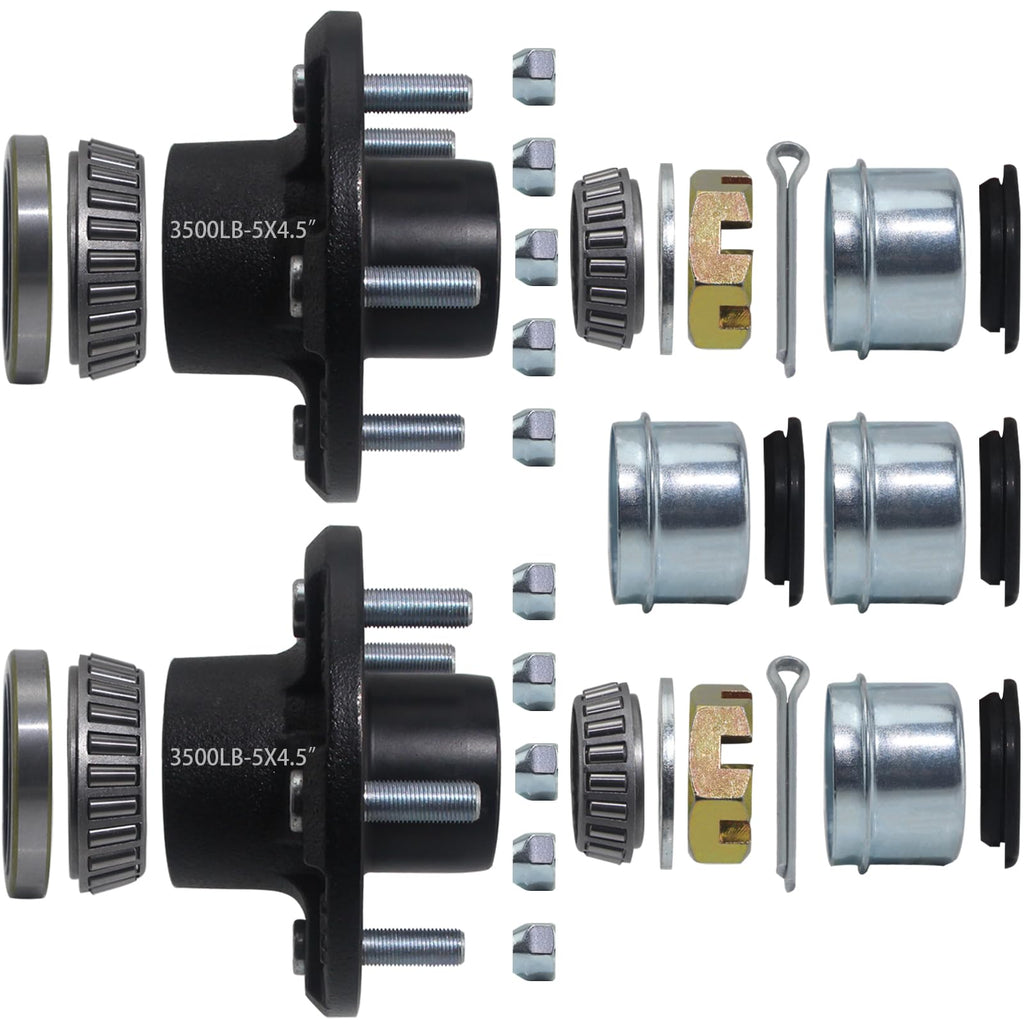2 Sets Trailer Hub Kit 5 Bolt 4.5 for 3500 lb 5 Lug #84 Spindle