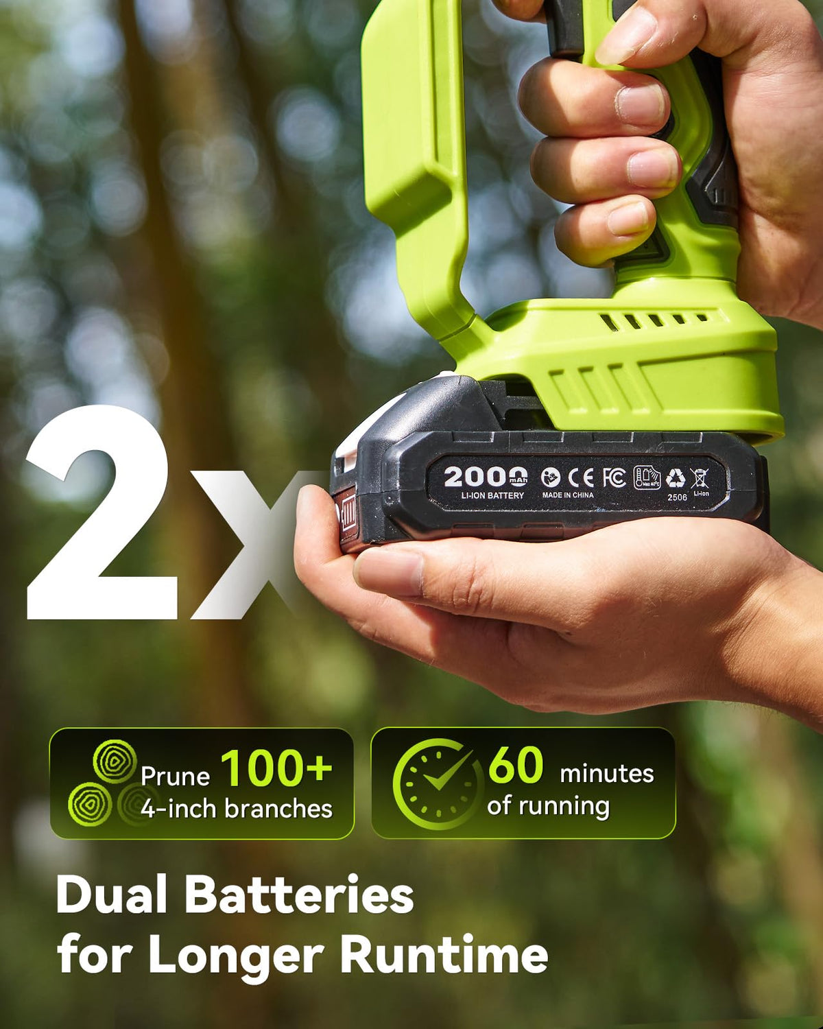 Mini Chainsaw Cordless, 8 Inch & 6 Inch Electric Chainsaw Battery Powered, 1000W Brushless Handheld Power Chain Saw with 2 Batteries, Small Tree Saw