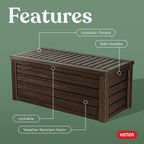 Keter Westwood 150 Gal Outdoor Storage Box for Patio and Pool Accessories