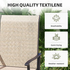ELPOSUN Patio Swivel Chairs Set of 2, Outdoor Dining Chairs High Back All Weather Breathable Textilene Outdoor Swivel Chairs with Metal Rocking Frame