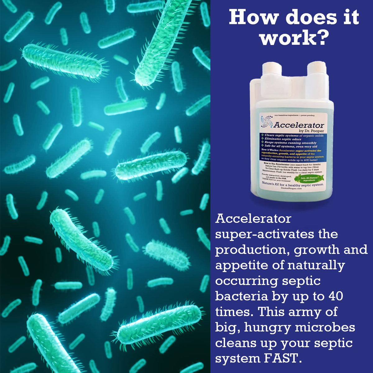 Dr. Pooper Accelerator Septic Tank Treatment Liquid – Eliminates Odors