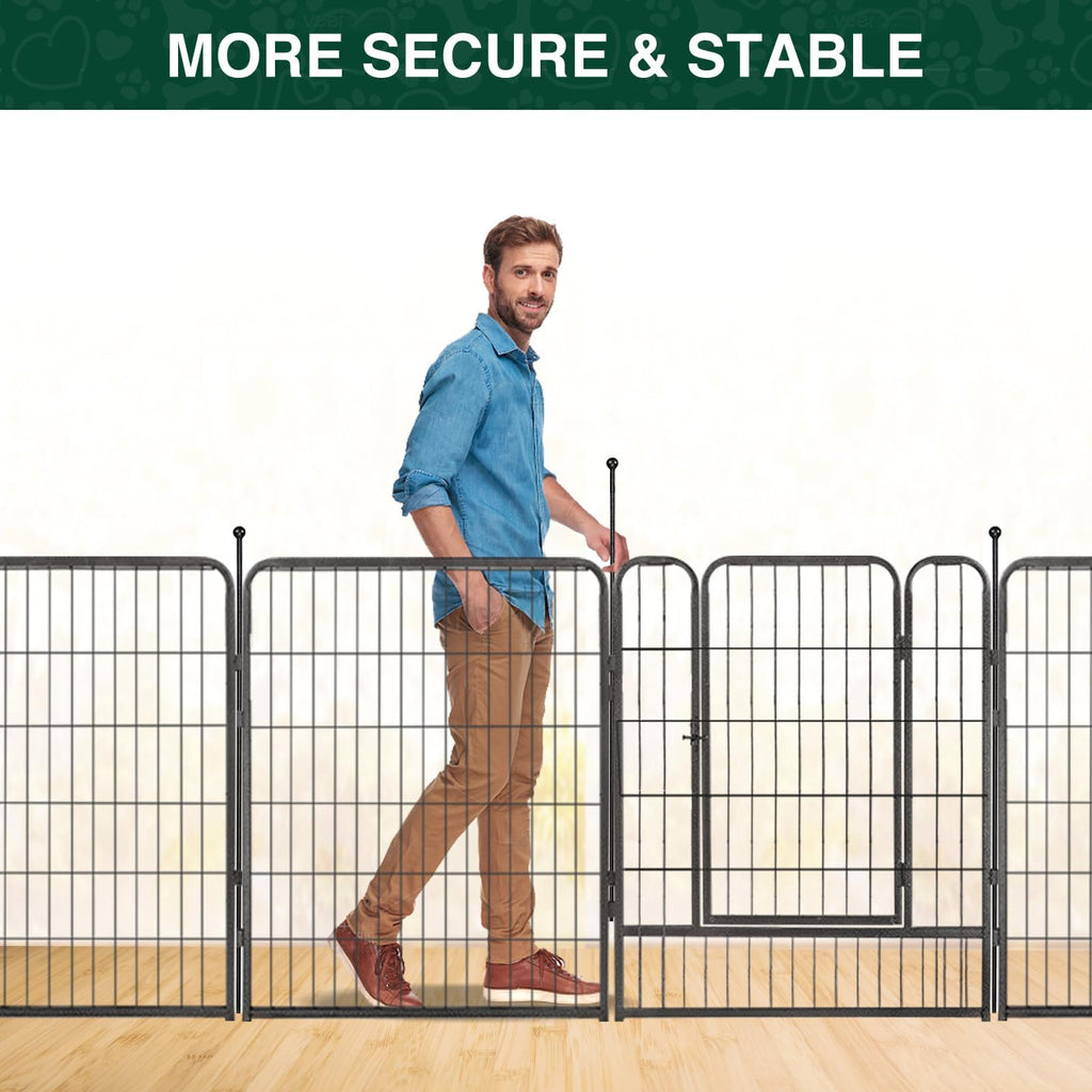 Dog Playpen Outdoor, 16 Panels 40" High Metal Dog Fence with Gate