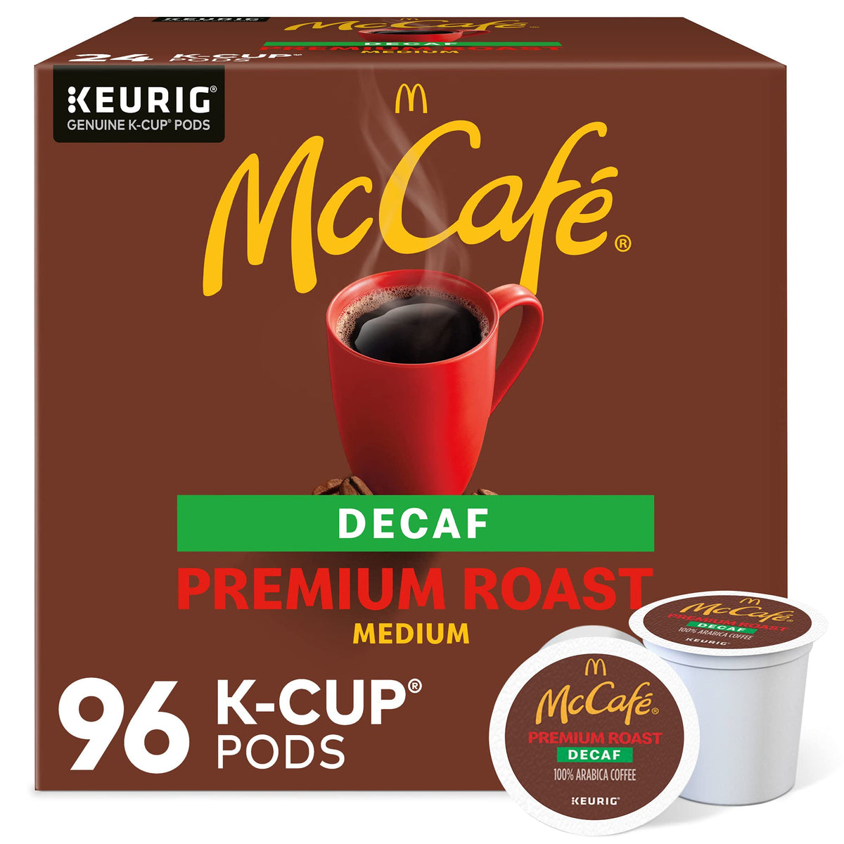 McCafe Premium Roast Decaf Coffee, K-Cup Pods, 96 Count
