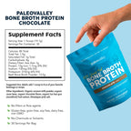 Paleovalley 100% Grass Fed Bone Broth Protein Powder, Chocolate
