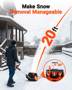 VOLTASK Cordless Snow Shovel, 24V | 13-Inch | 4-Ah Cordless Snow Blower, Battery Snow Blower with Directional Plate & Adjustable Front Handle (4-Ah