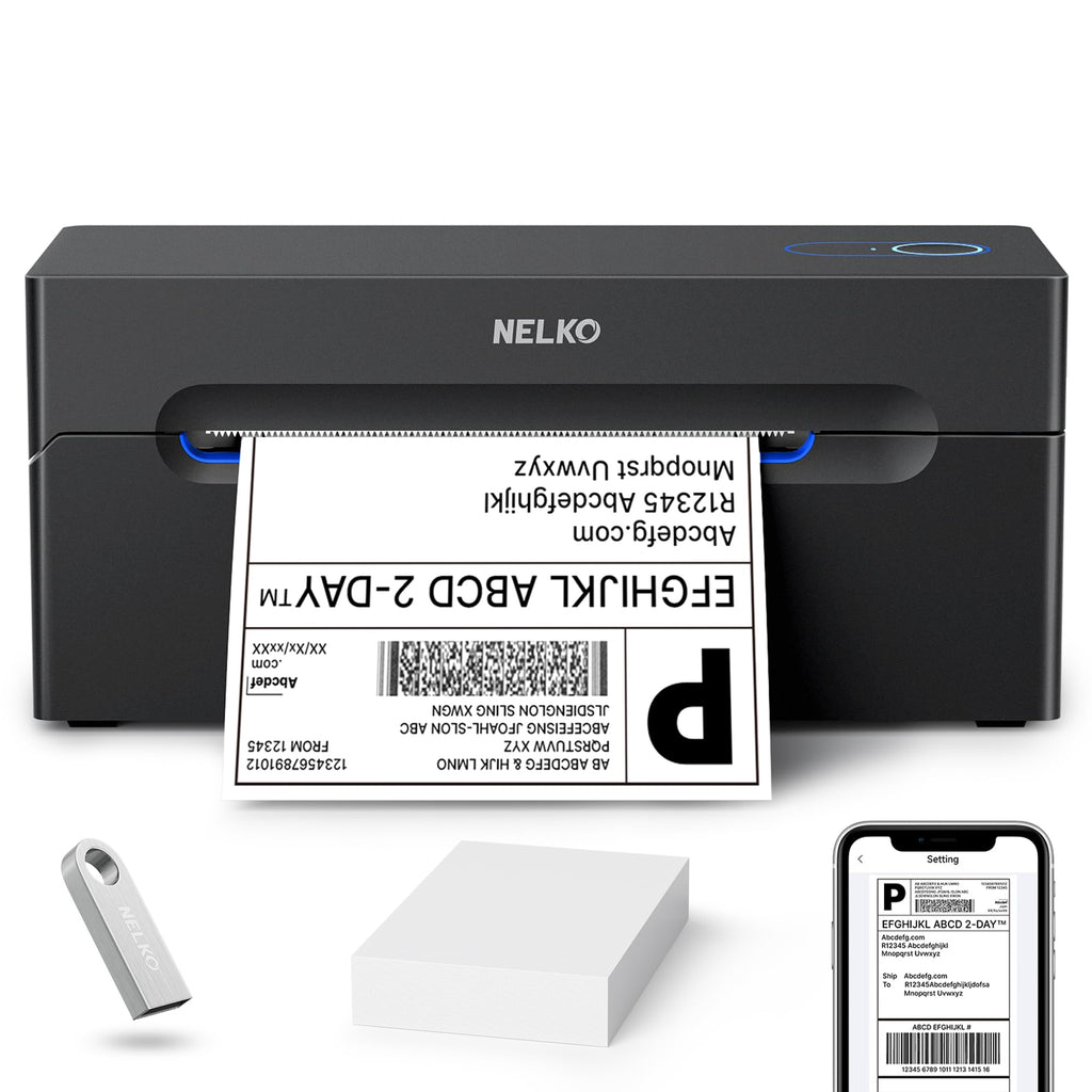 Nelko Bluetooth Thermal Shipping Label Printer, 4x6 Thermal Label Printer