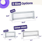 ComfyBumpy Bed Rail for Toddlers, 55.5" Long, Extra-Padded, Swing-Down