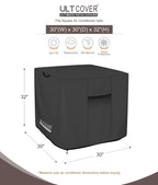 ULTCOVER Waterproof Air Conditioner Cover 30W x 30D x 32H in, Black
