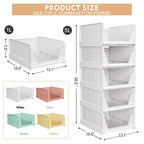 5 Pack Stackable Closet Storage Basket - Stackable Storage Bins