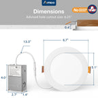 Amico 12 Pack 6 Inch LED Recessed Lighting, Canless Wafer Downlight, White