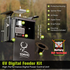 6V Deer Feeder Kit, Motor and Timer Metal Kit, Digital Game FeederTimer, Mounting Bracket Included, Up to 8 Feed Time, Easy to Install, Weatherproof